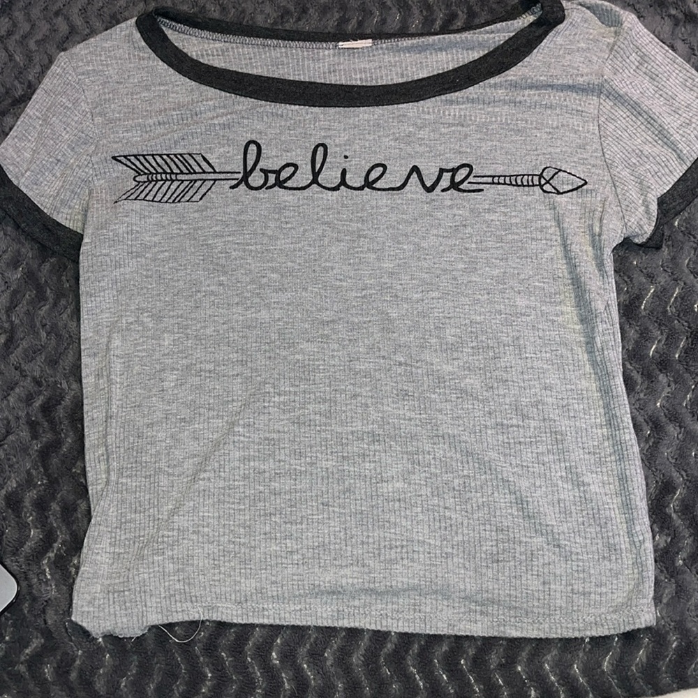 Gray crop top